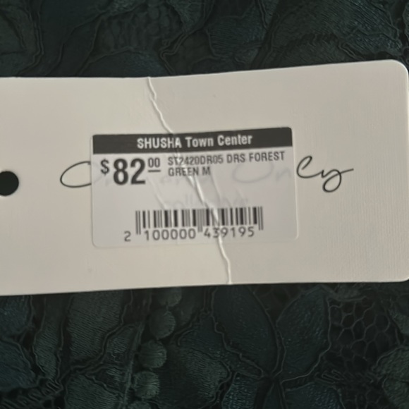 Women's forest green lace flowery dress with adjustable straps NWT - Picture 6 of 6